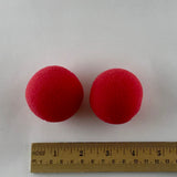 ECONOMY Foam Clown Noses 2" are made in China out of a stiffer foam than the premium foam clown noses. Individually packaged in plastic and watermelon red in color, they are the least expensive noses you will find.