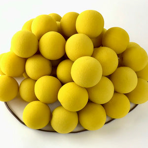 Premium Foam Clown Noses is made from high quality soft foam. The 1.5" bright yellow sphere has a slit that is easily opened up and the clown nose is placed on person's nose.