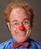 Jest In Time Clown Noses are made of a deep red soft plastic. The comfortable red 1 1/2" half sphere with elastic string fits all adults, all kids 2 years & up, all nationalities & all different types of noses. It doesn't fall off! 